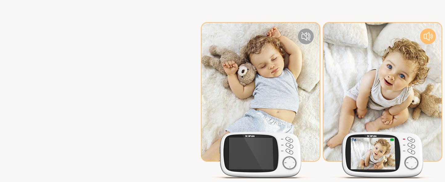 Boifun 3.2 Inch Digital LCD Screen Wireless Baby Monitor with Camera, Surveillance with VOX, Night Vision,Temperature Monitor